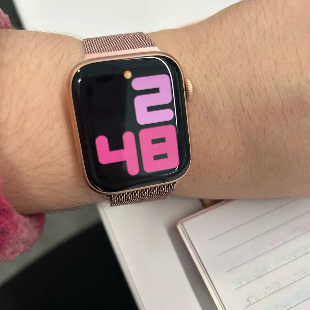 Rose Gold Smartwatch with Pink Display